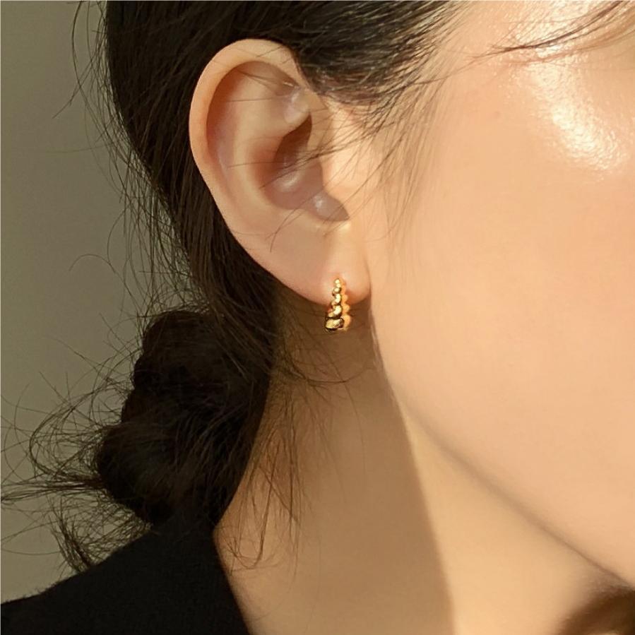 Minimalist Rotating Letter-Shaped Earrings for Women in 925 Sterling Silver with Gold Plating