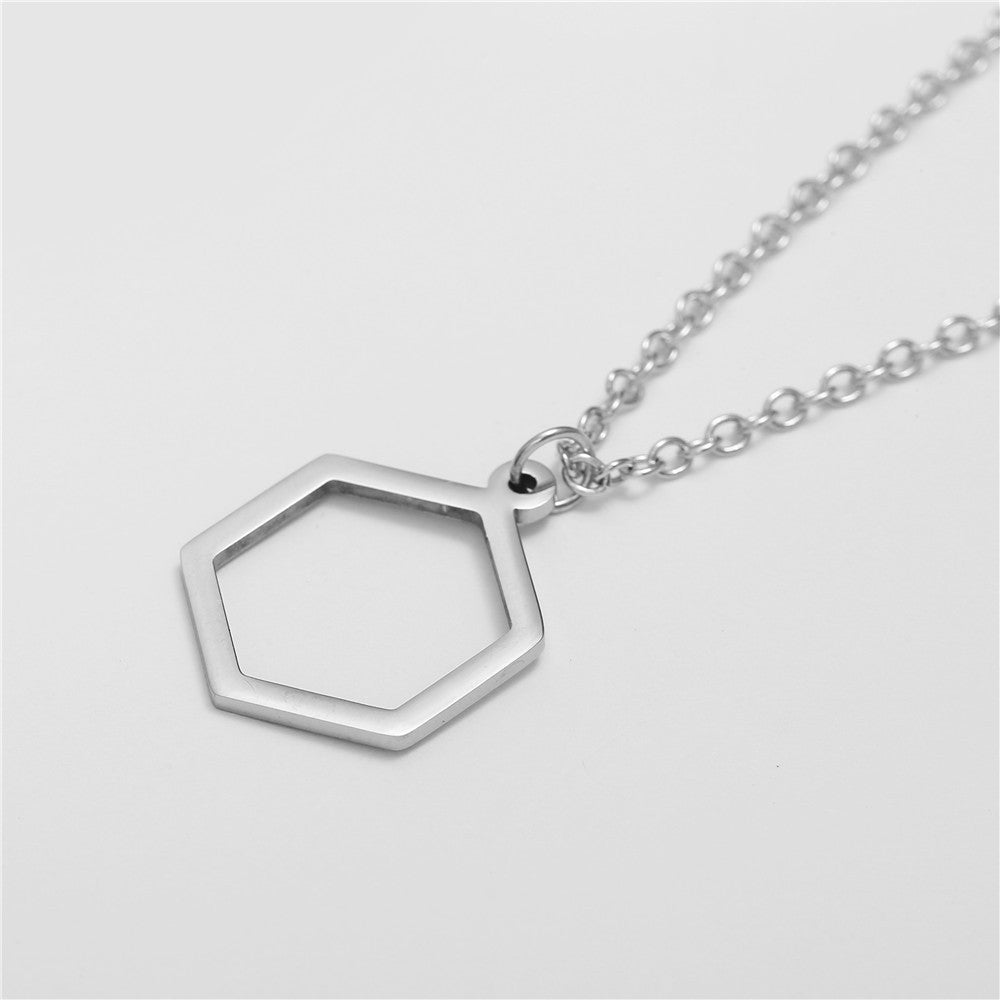 Minimalist Hip-hop Streetwear Geometric Titanium Steel Necklace with Stainless Steel Pendant Curb Chain Unisex