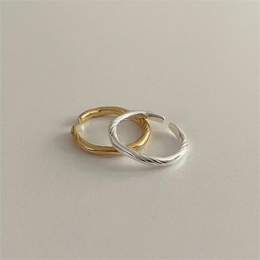 Minimalist Heart-Shaped 925 Sterling Silver Twisted Wire Ring with Beveled Geometric Facets for Women
