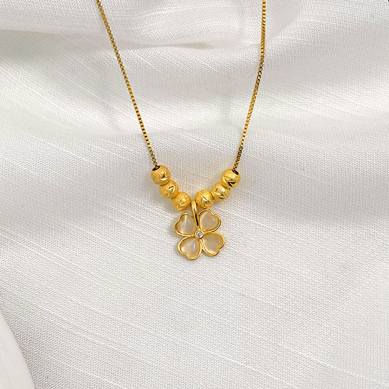 Original Design Irregular Pendant Necklace for Women in Titanium Steel with Plated Gold Finish