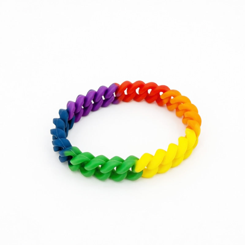 Minimalist Gradient Round Silicone Bracelet Unisex Woven Band