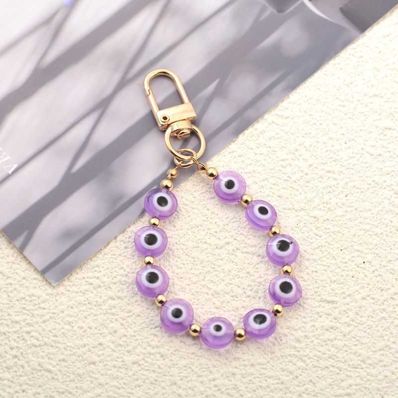 Vintage Ethnic Resin Evil Eye Keychain Pendant Charm