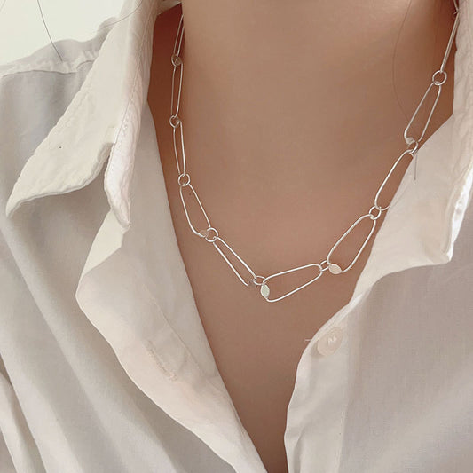 Cadena de Bolas Minimalista Geométrica de Plata de Ley 925 Bañada en Oro