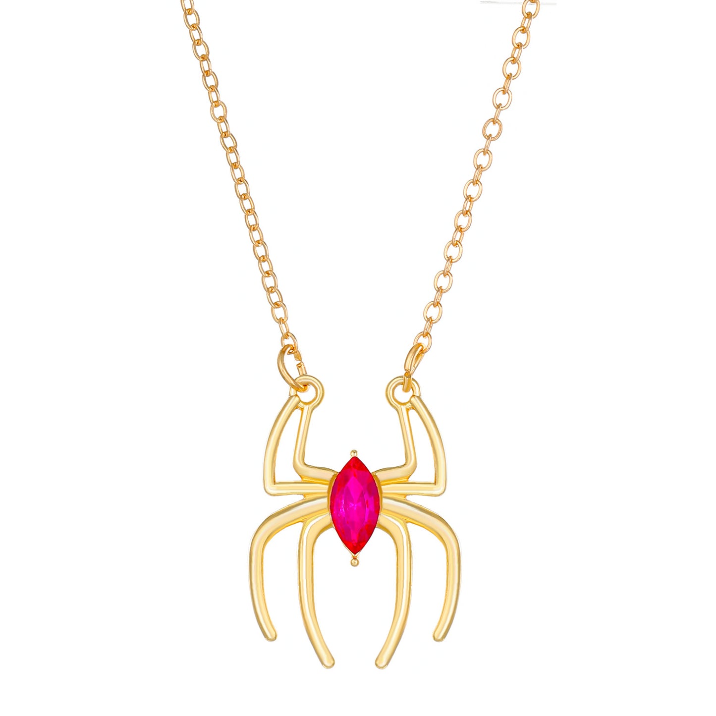 Minimalist Spider Pendant Necklace and Ring Set with Alloy Construction Electroplated Finish for Unisex Wear