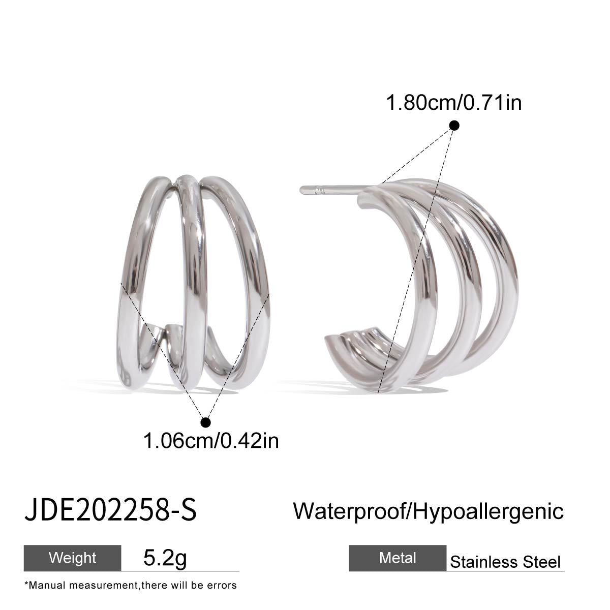 Minimalist Geometric Stainless Steel Stud Earrings with Titanium Steel Posts for Women