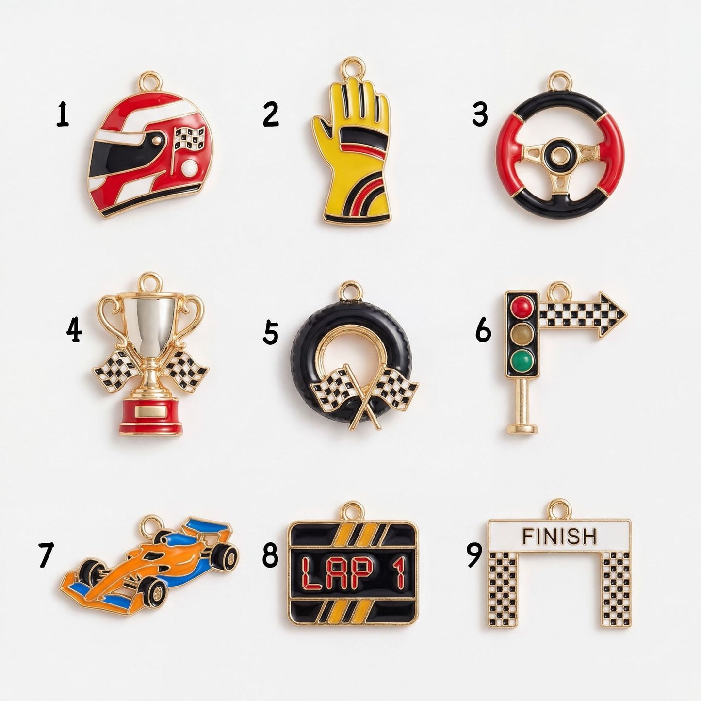 Sporty Vintage 18K Gold Plated Stainless Steel Helmet Pendant Charm Bar for Women