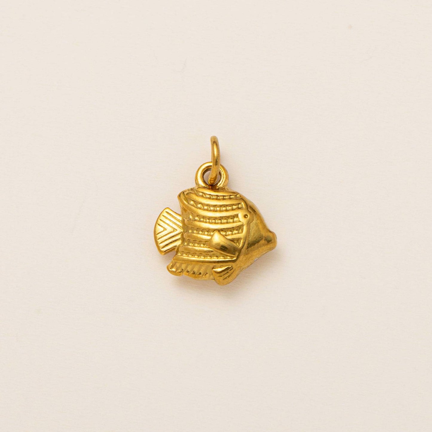 Vintage 18K Gold Plated Stainless Steel Animal Dog Pendant Charm Bar PVD Coated