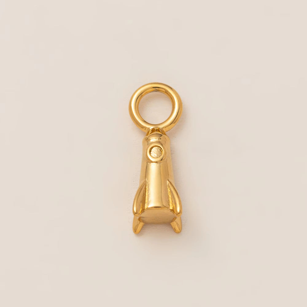 Vintage 18K Gold Plated Stainless Steel House Key Charm Bar