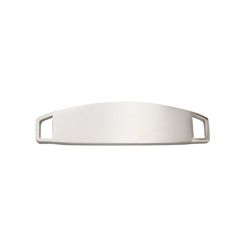 Ciondolo Bar Piatto Curvo in Acciaio Inossidabile con Olio a Goccia per Bracciale Fai-da-te