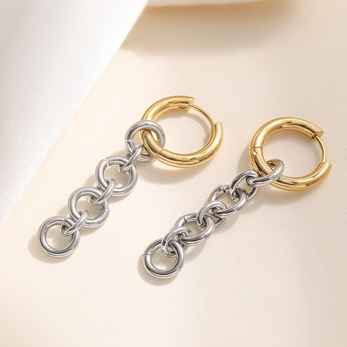 Minimalist Geometric Gold Plated Stainless Steel Earrings for Women