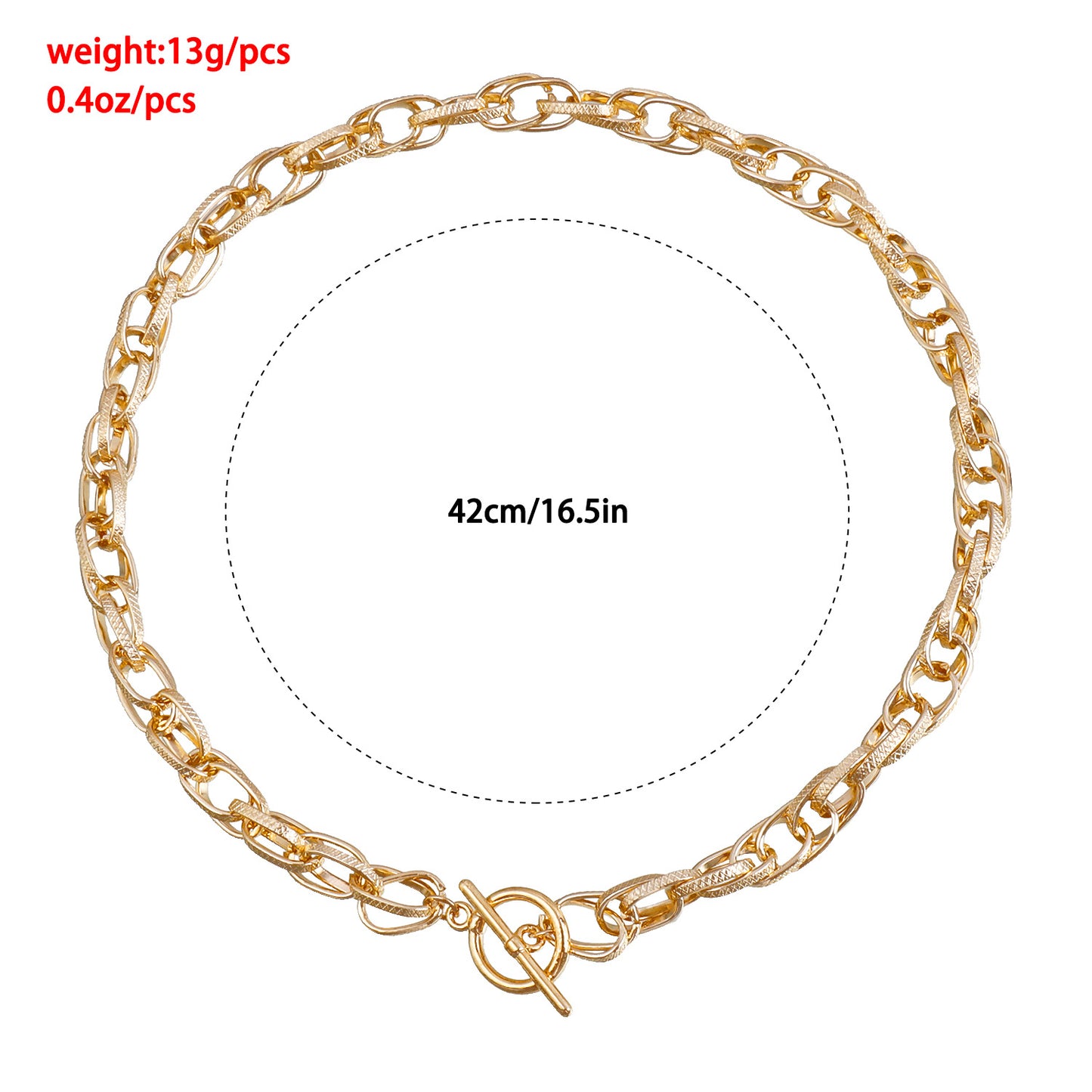 Minimalist Geometric Hollow-Out O-Shape Necklace for Women with Plated Metal Chain