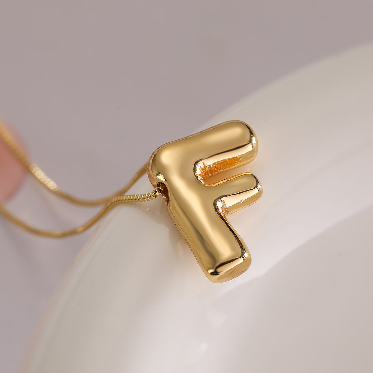 Minimalist Irregular Geometric Letter Balloon Pendant Necklace for Women