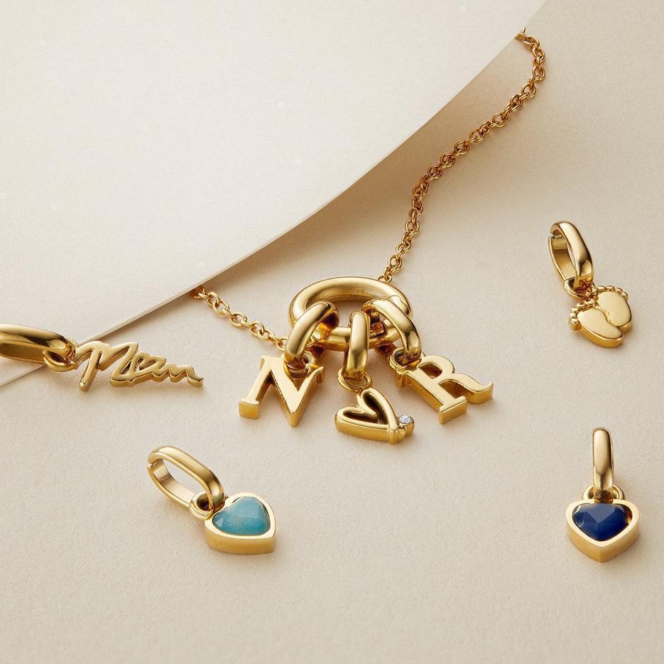 Minimalist Stainless Steel Heart Letter DIY Charm Bar Pendant Plated Necklace for Women