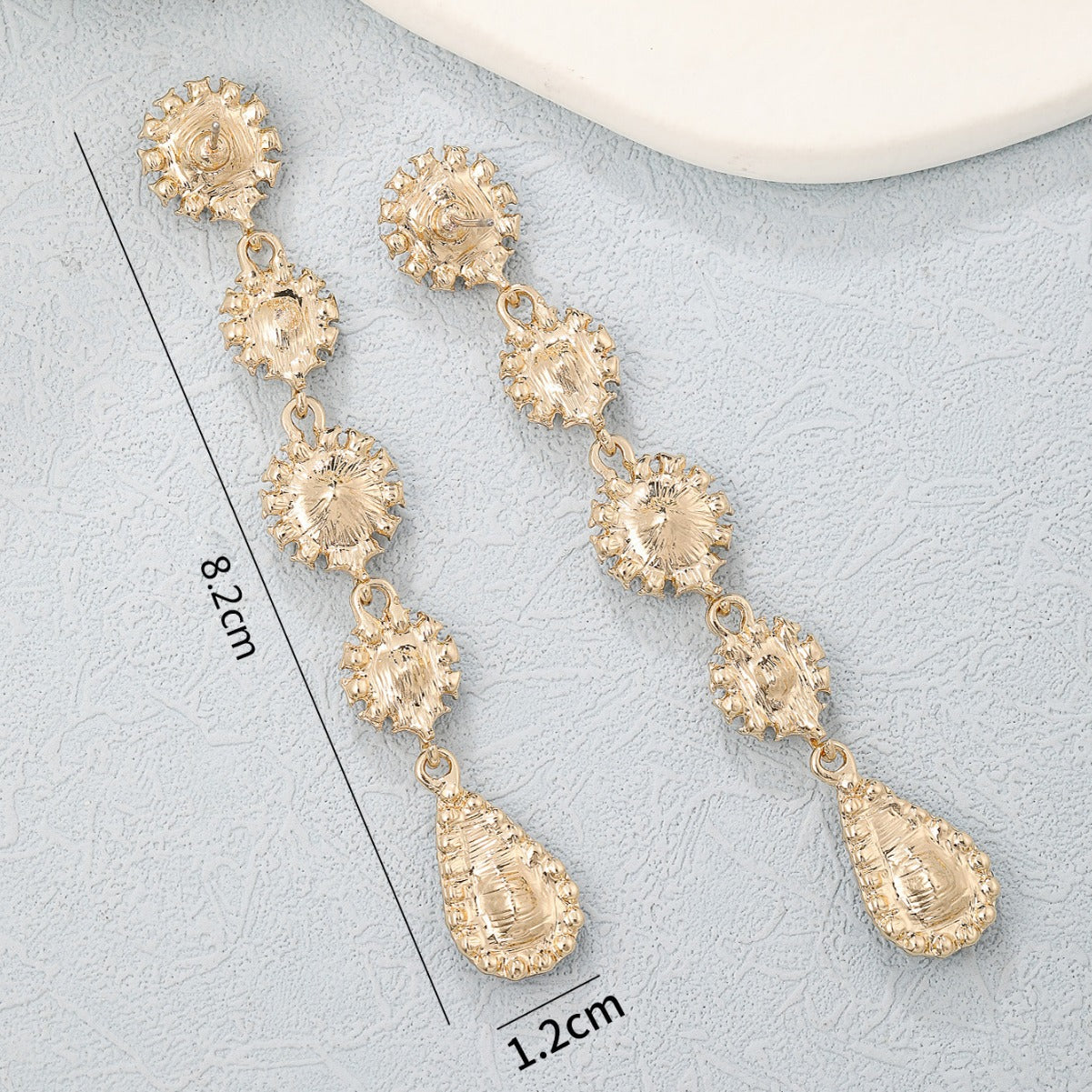 Pendientes de aleación con forma de gota de agua, incrustaciones de diamantes de imitación y diseño geométrico para mujer