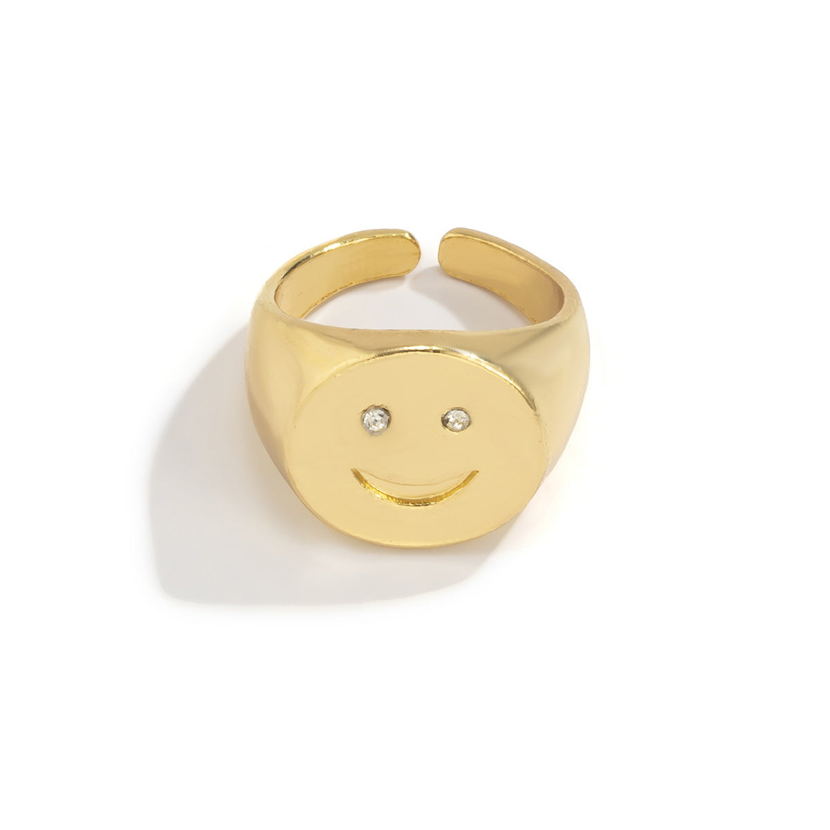 Anillo de aleación con baño de esmalte en forma de nube geométrica de estilo dulce y fresco para mujer