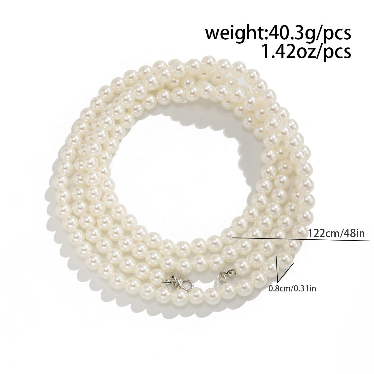 Geometric Multi-layer Imitation Pearl Ball Chain Anklet for Women