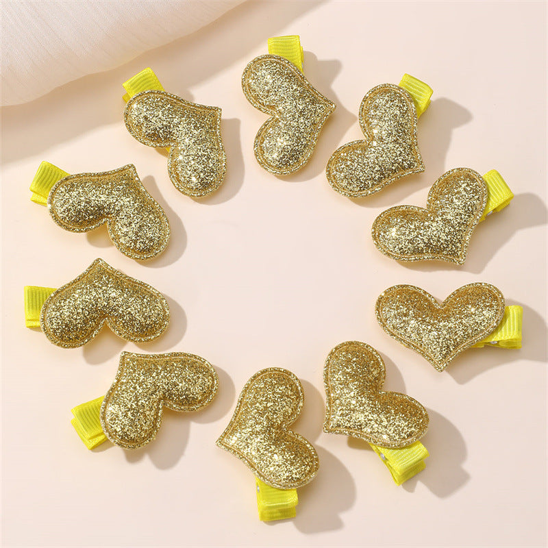 Natural Style Bow-Shaped Hair Clip Set for Girls with Polyester Material and Ruffled Mesh Detail