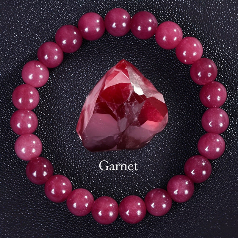 8mm Round Sunstone Rose Quartz Tiger Eye Agate Crystal Beaded Bracelet Unisex Geometric Handmade Jewelry