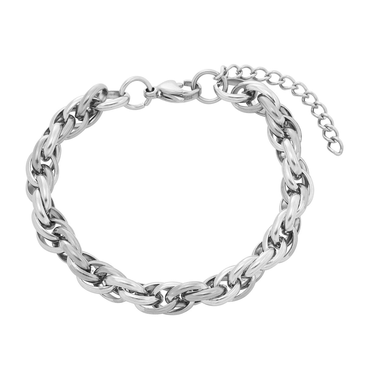 Fashionable Geometric Stainless Steel Bracelet with 18K Gold Plating for Women