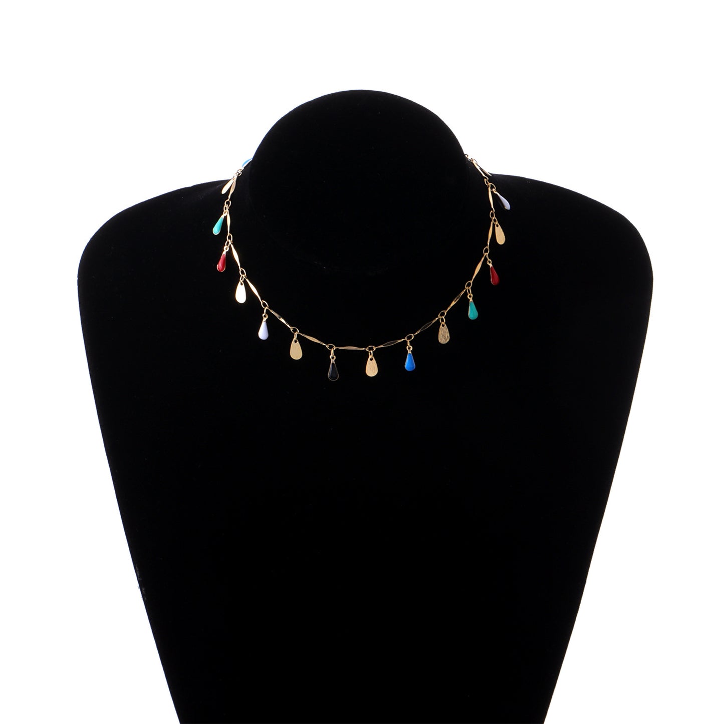 Creative Teardrop-Shaped Plated Alloy Pendant Necklace for Women