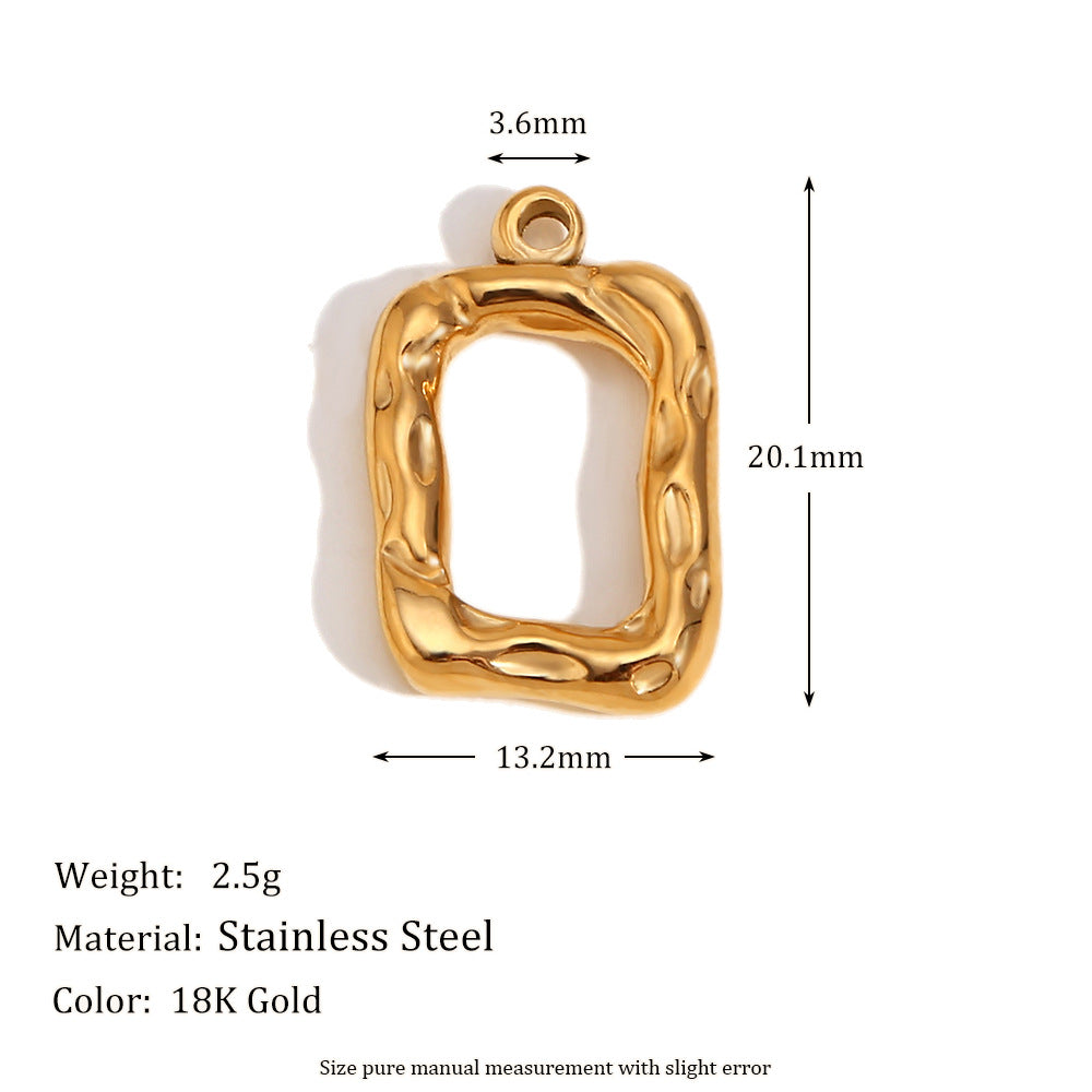 Fashionable Heart and Moon Geometric Pendant in Stainless Steel with 18K Gold Plating and Hammered Texture