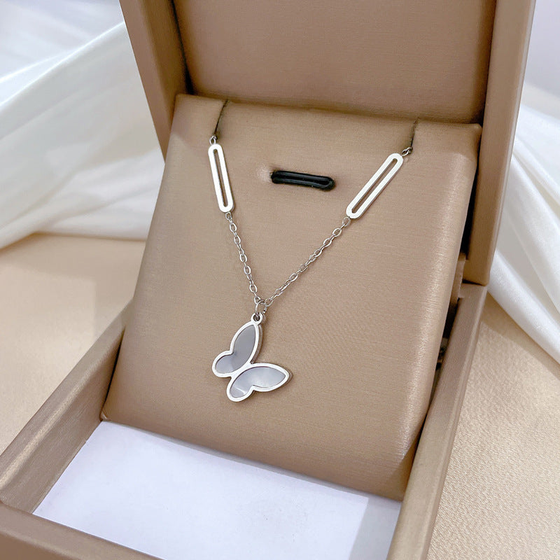 Collana Punk Minimalista Dolce Cuore Geometrico in Acciaio Inossidabile con Catena Irregolare