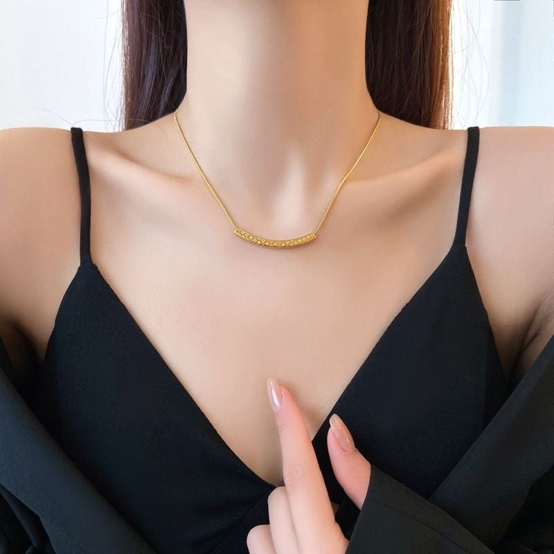Minimalist U-Shape Titanium Steel Plated Necklace for Women