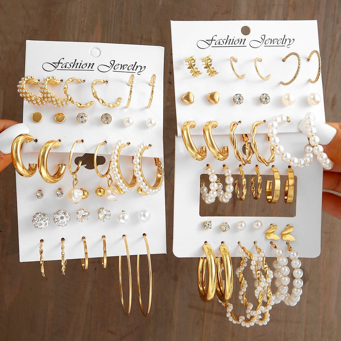 Fashion Geometric Round Gold Plated Zinc Alloy C-Shape Hoop Earrings with 925 Sterling Silver Posts
