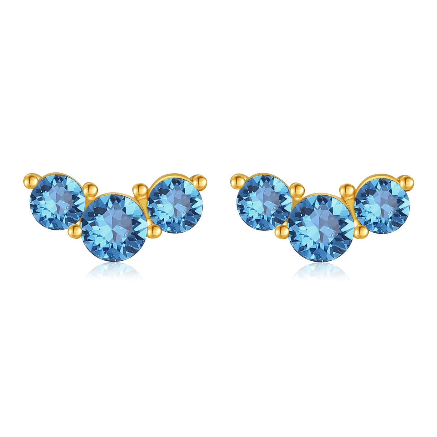 Orecchini a perno con pietra portafortuna geometrica in stile Fashion-Commuter, in rame con placcatura in vero oro e perni in argento sterling S925, da donna