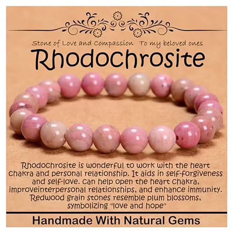 Minimalist Natural Stone Beaded Bracelet Unisex Geometric Round Handmade Jewelry Gift