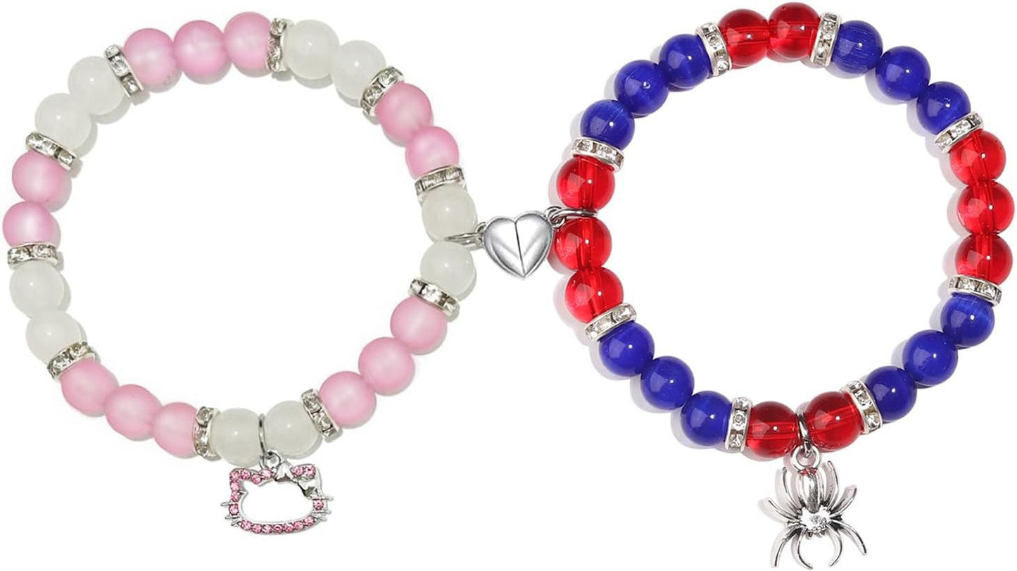 Sweet Heart Animal Shape Alloy Rhinestone Charm Bracelet for Couples