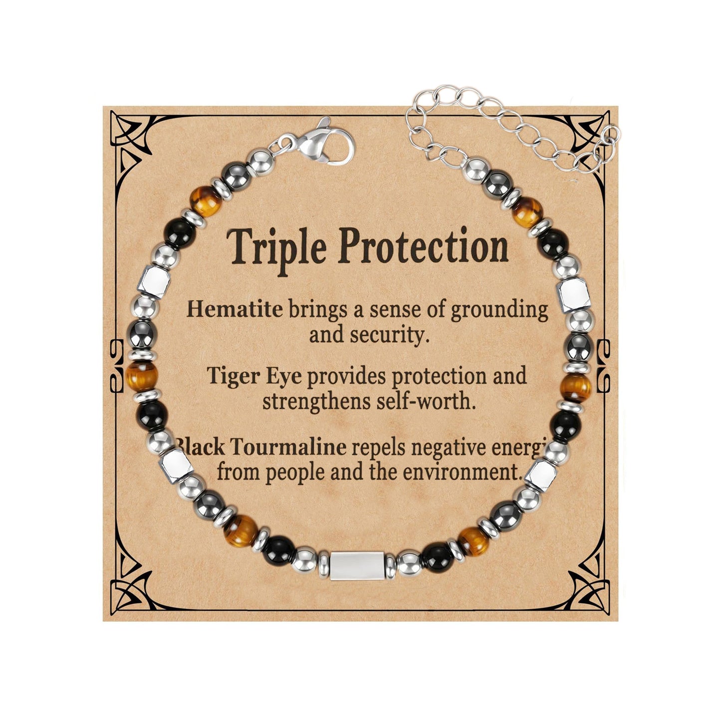 Minimalist Geometric Yellow Tiger Eye Beaded Bracelet for Women