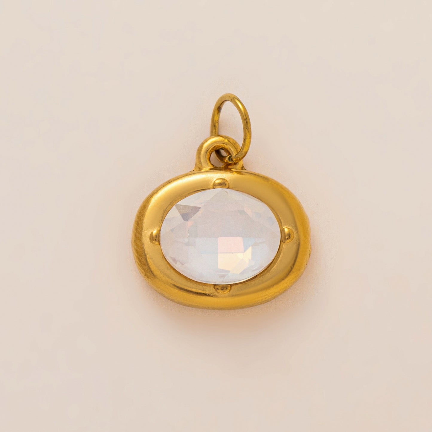 Vintage 18K Gold Plated Stainless Steel Abstract Pendant Charm Bar PVD Coated