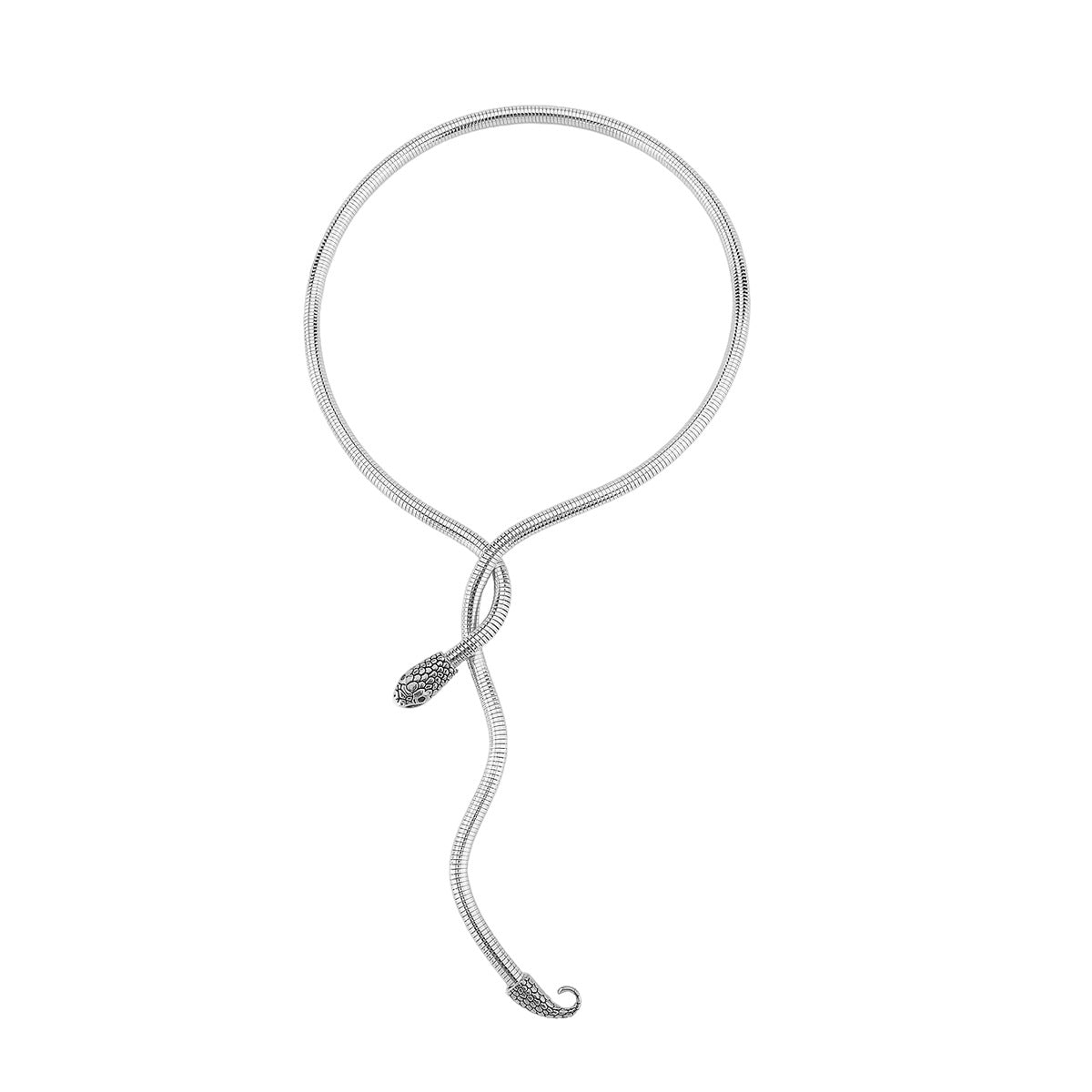Minimalist Snake-Shaped Iron Choker Necklace with Animal Motif for Unisex Wear