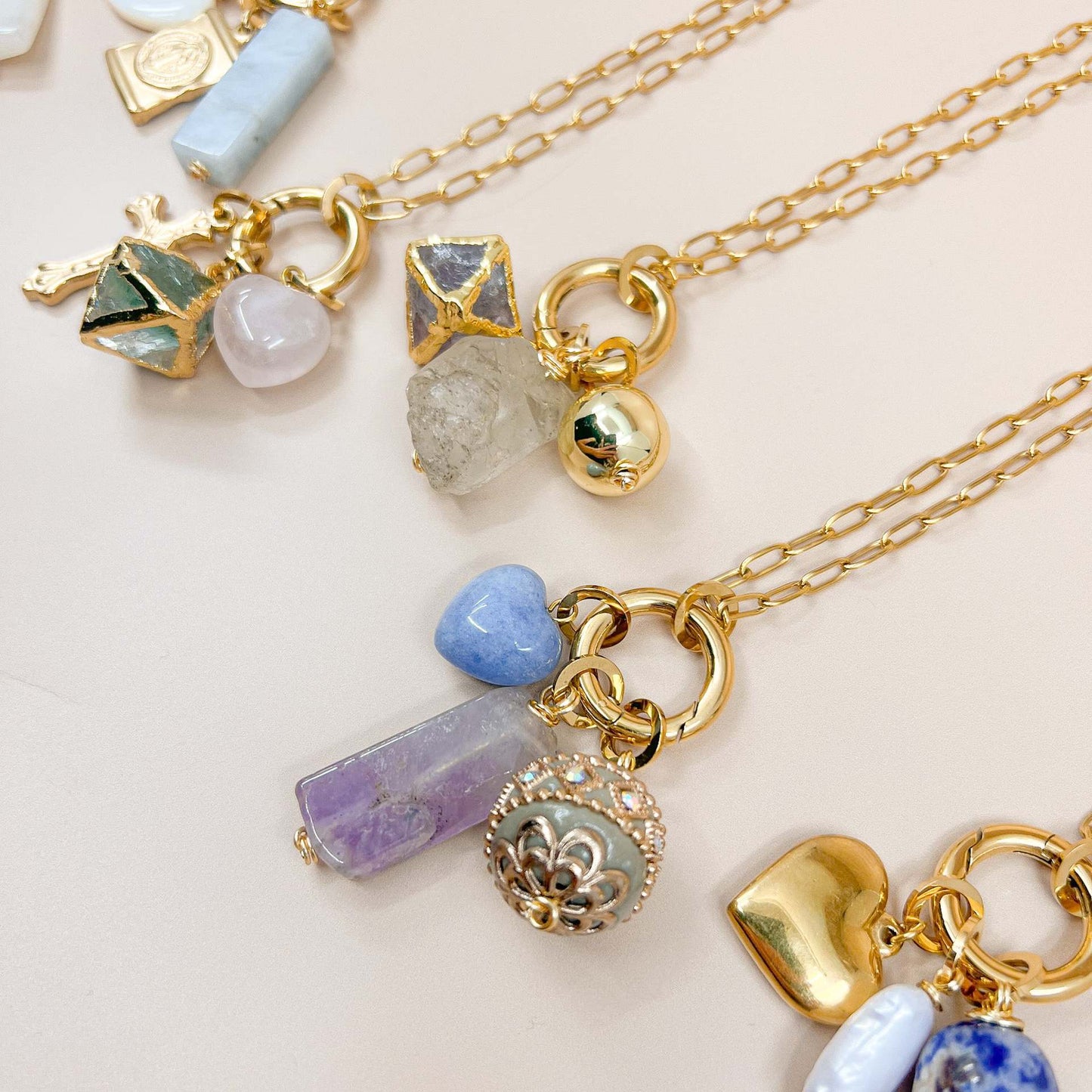 Ciondolo Ovale Etnico in Giada Collana in Acciaio Inossidabile Placcato PVD Charm Bar Unisex