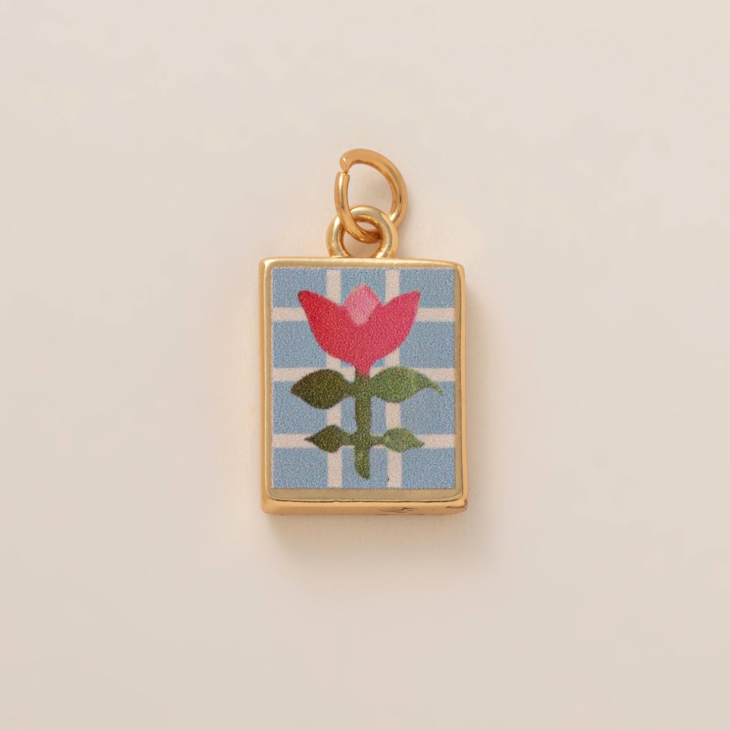 Minimalist Luxury Heart Shaped 18K Gold Plated Brass Pendant with Fruit and Floral Motifs