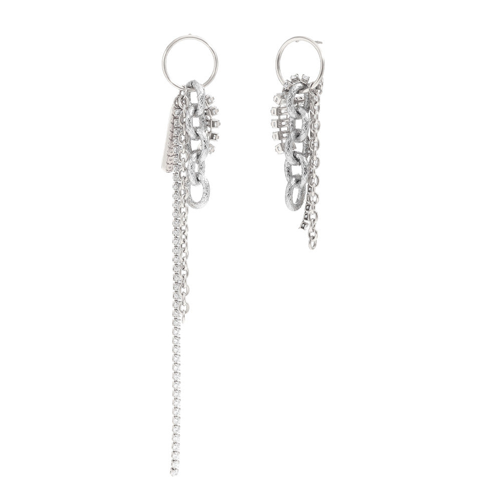 Orecchini pendenti da donna eleganti, minimalisti, geometrici in acciaio inossidabile placcati oro 18 carati con zirconi