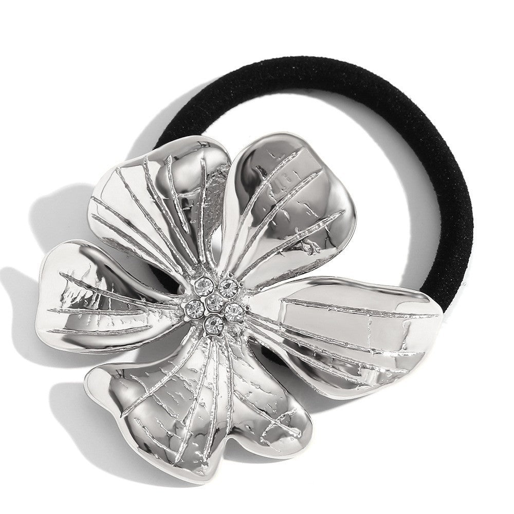 Vintage Floral Ring in Stainless Steel with 18K Gold Plating for Women