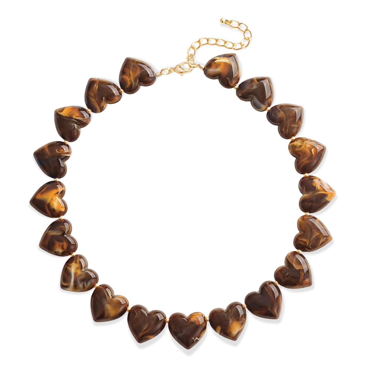 Minimalist Heart Resin Acrylic Pendant Necklace for Women Casual Cable Chain