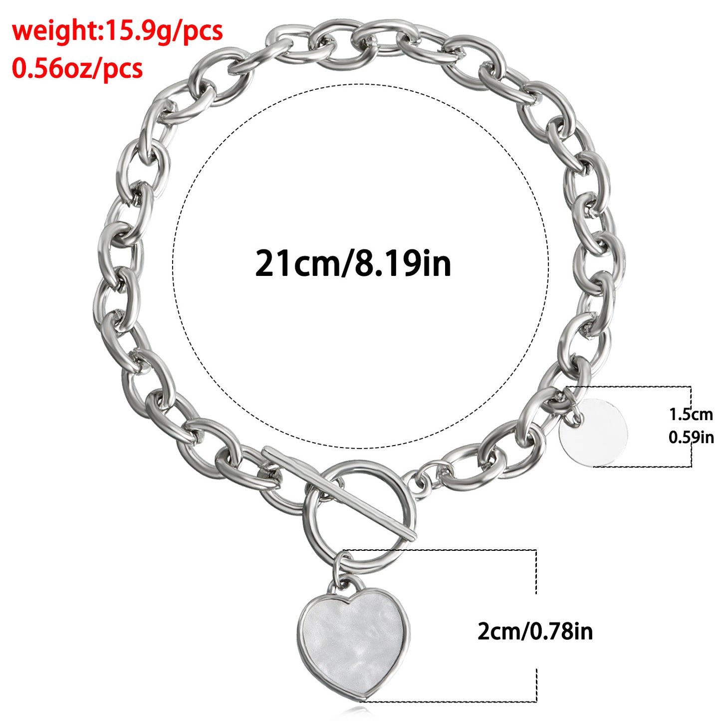 Minimalist Heart-Shaped Mother-of-Pearl Pendant Necklace for Women Alloy Chain with Plating Finish Clavicle Chain