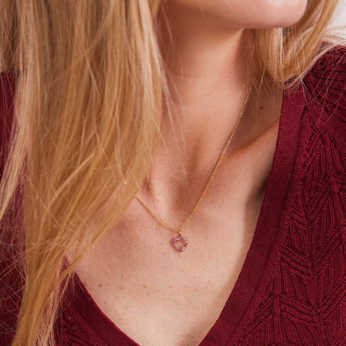 Minimalist Square Heart Brass Pendant with Cubic Zirconia Inlay DIY Charm Bar for Women