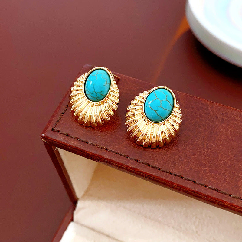 Chic Minimalist Round Resin Stud Earrings with Steel Posts for Women Geometric Fashion Accessory