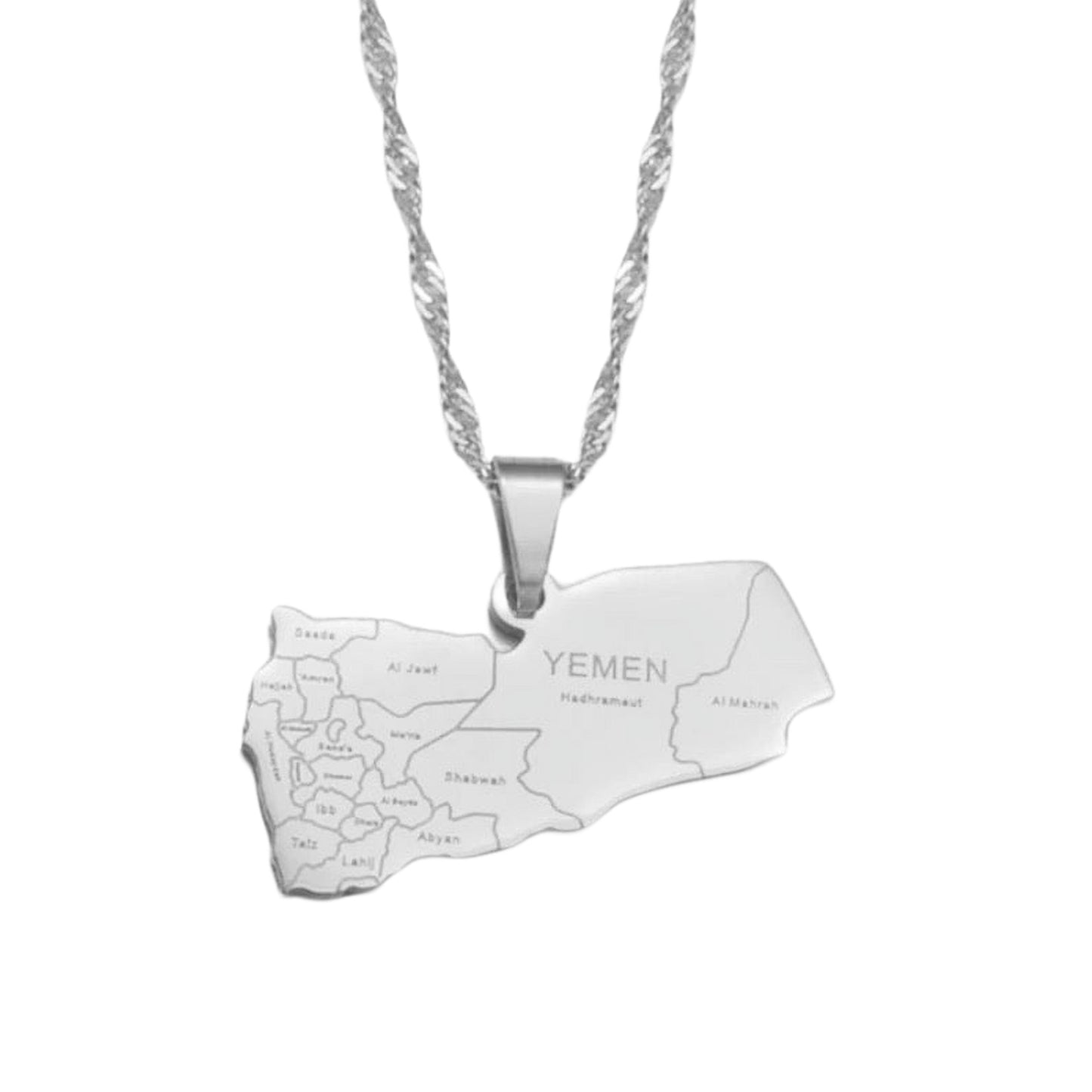 Minimalist Map City Pendant Necklace for Unisex in Stainless Steel with Titanium Steel Charm and Electroplated Finish