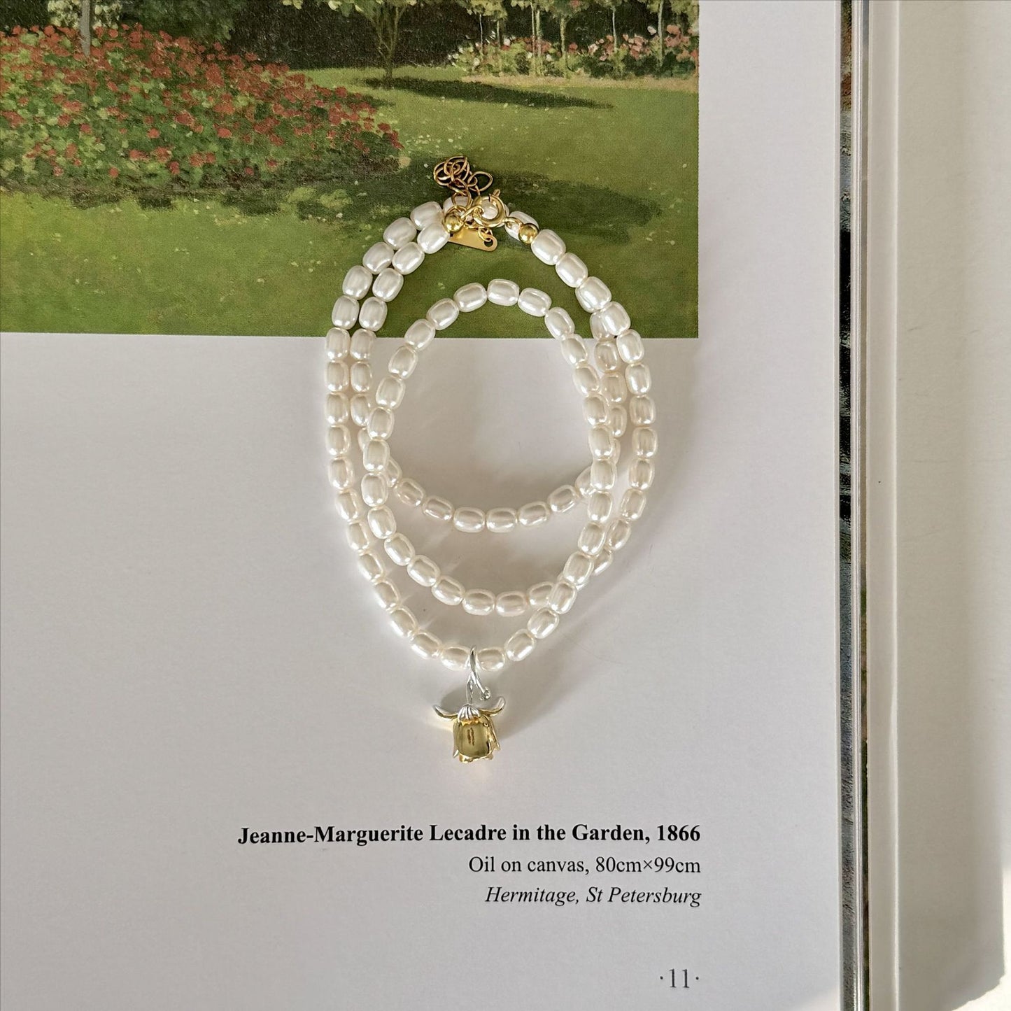 Minimalist Floral Rose Pendant Necklace for Women in 925 Sterling Silver with Crystal and Pearl Accents on Beaded Chain