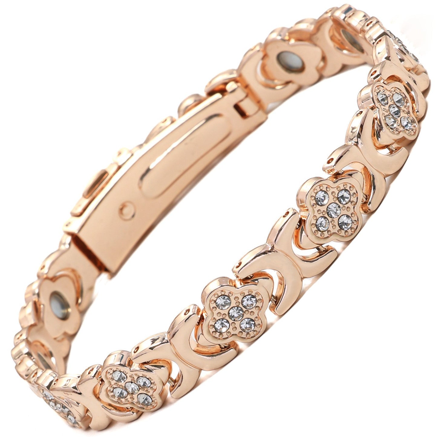 Bracciale Minimalista Magnetico Regolabile a Forma di Foglia in Lega di Zinco Placcato con Design Geometrico per Donna e Uomo