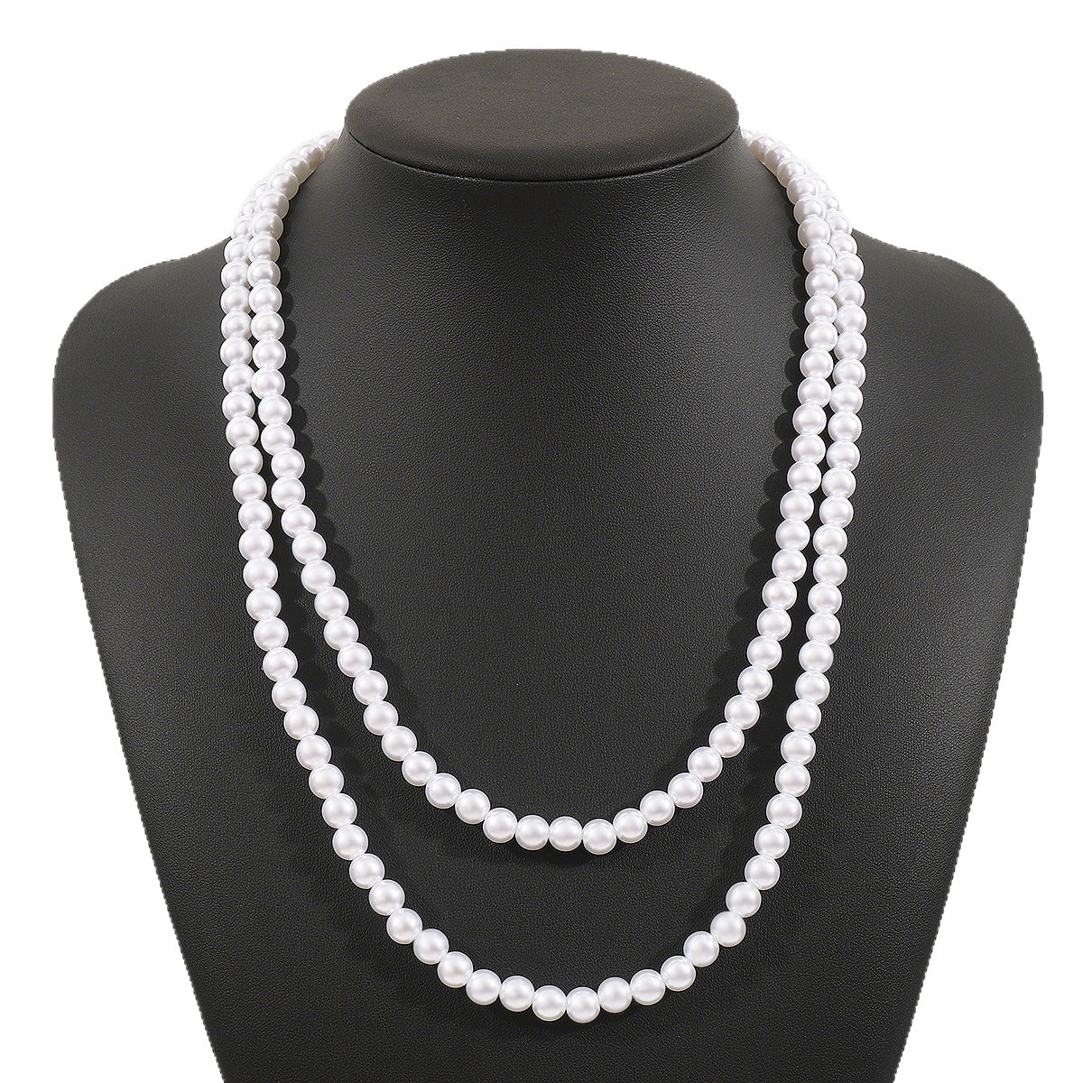 Elegante girocollo a più strati con perle, ispirazione francese, minimalista, con design geometrico da donna