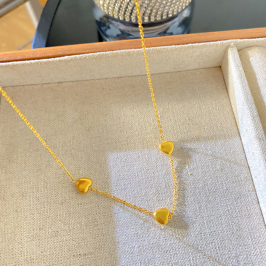 Minimalist 18K Gold Plated Heart Titanium Steel Necklace