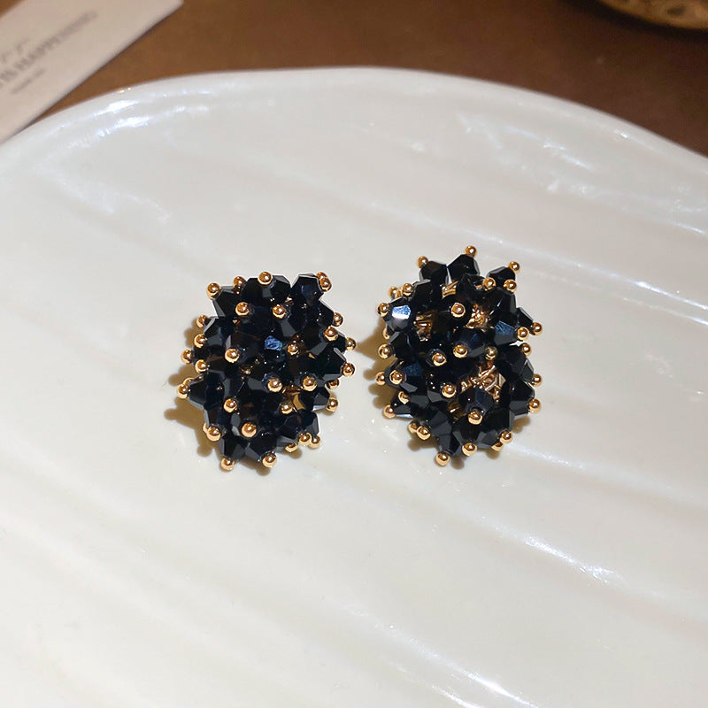 Pendientes Minimalistas de Cristal Geométrico con Postes de Plata 925 Bañados para Mujer