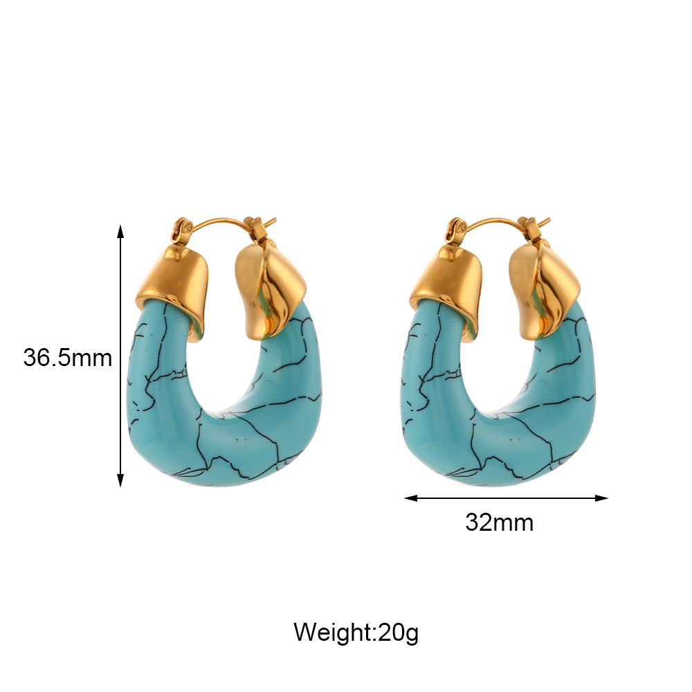 Orecchini a Cerchio Minimalisti Geometrici in Acciaio Inossidabile con Finitura Placcata per Donna