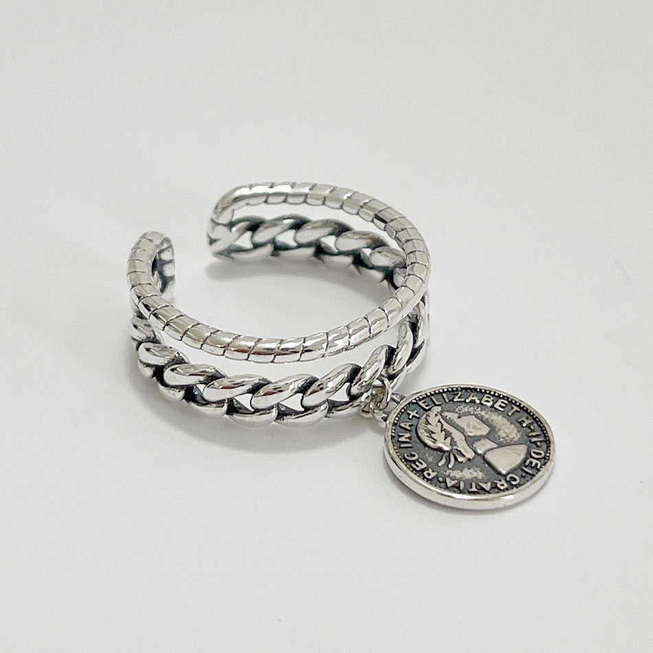 Anello da donna minimalista con cuore geometrico in argento sterling 925